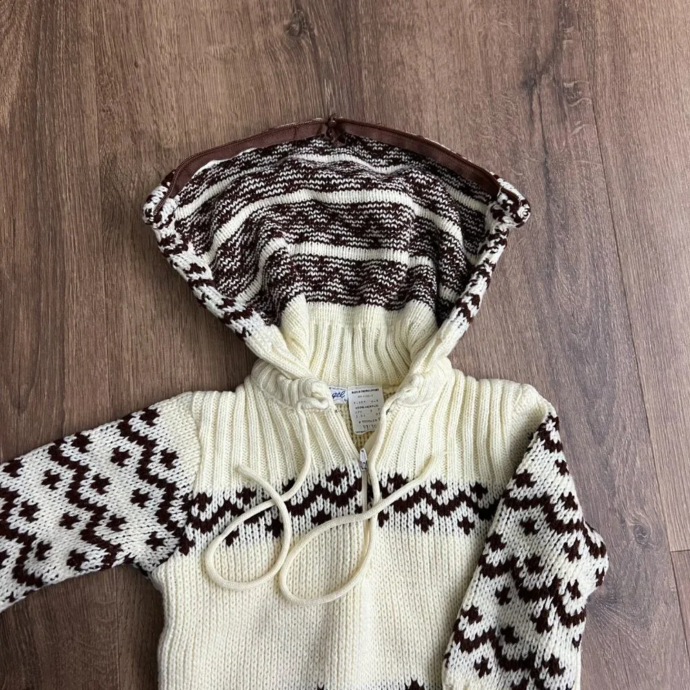 Vintage Cowichan Hooded Sweater Sz 2